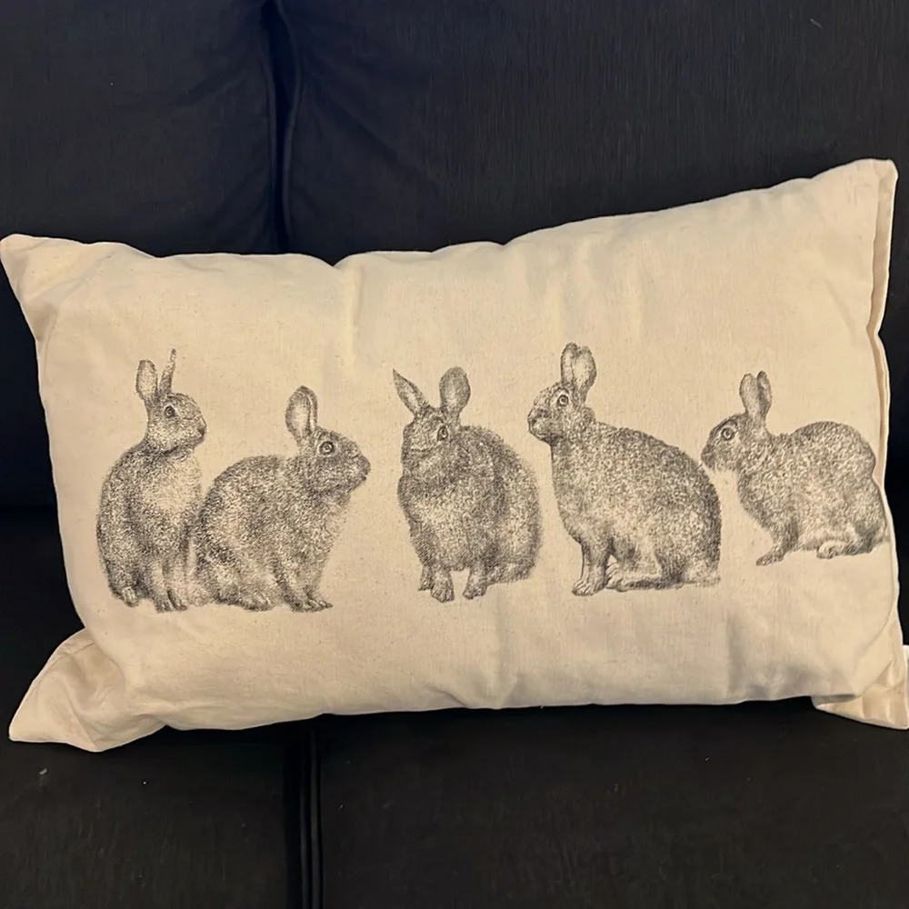 LINEN EASTER SPRING BUNNY PILLOW